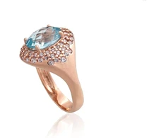 Diamond Sky Jewelry Auksinis žiedas su cirkoniais ir topazais „Morrigan II“