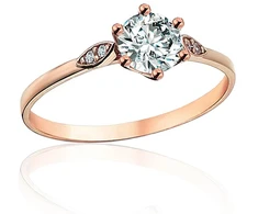 Diamond Sky Jewelry Auksinis žiedas su cirkoniais „Juno Gold XVII“