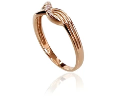 Diamond Sky Jewelry Auksinis žiedas su cirkoniais „Šviesos Bangos“