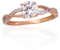 Diamond Sky Jewelry Auksinis žiedas su cirkoniais „Juno Gold XXIV“