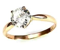 Diamond Sky Jewelry Auksinis žiedas su cirkoniais „Solitaras XIV“