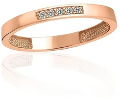 Diamond Sky Jewelry Auksinis žiedas su cirkoniais „Spindesio Linija II“