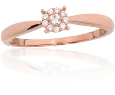 Diamond Sky Jewelry Auksinis žiedas su cirkoniais „Akmeninė Gėlė“