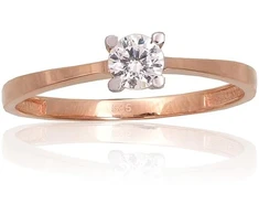 Diamond Sky Jewelry Auksinis žiedas su cirkoniais „Naujoji Klasika XVI“