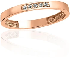 Diamond Sky Jewelry Auksinis žiedas su cirkoniais „Spindesio Linija II“