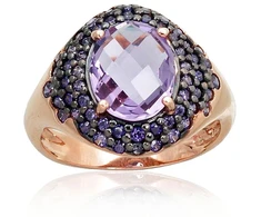 Diamond Sky Jewelry Auksinis žiedas su cirkoniais ir ametistais „Morrigan III“