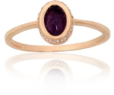 Diamond Sky Jewelry Auksinis žiedas su cirkoniais ir ametistais „Sicily II (Ametistas)“