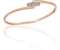 Diamond Sky Jewelry Auksinis žiedas su cirkoniais „Žėrinti Linija II“