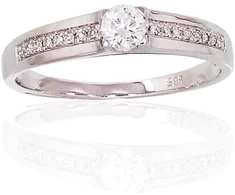 Diamond Sky Jewelry Auksinis žiedas su deimantais „Solitaras IX“
