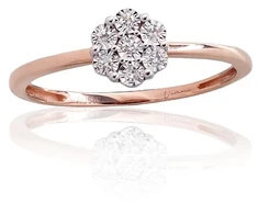 Diamond Sky Jewelry Auksinis žiedas su deimantais „Deimantų Gėlė V“