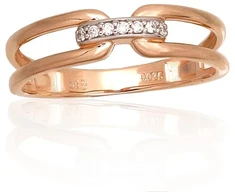 Diamond Sky Jewelry Auksinis žiedas su deimantais „Omega IV“