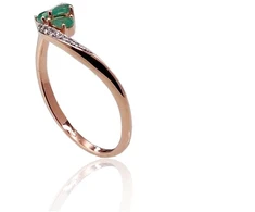 Diamond Sky Jewelry Auksinis žiedas su deimantais ir smaragdais „Imperatoriaus Karūna V“