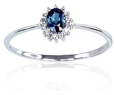 Diamond Sky Jewelry Auksinis žiedas su deimantais ir safyrais „Ferro“