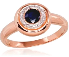 Diamond Sky Jewelry Auksinis žiedas su deimantais ir safyrais „The Light of Sapphire II“