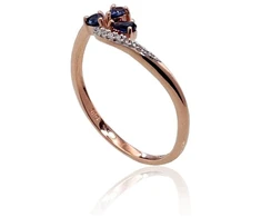 Diamond Sky Jewelry Auksinis žiedas su deimantais ir safyrais „Imperatoriaus Karūna IV“