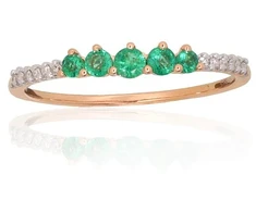 Diamond Sky Jewelry Auksinis žiedas su deimantais ir smaragdais „Damaris III“