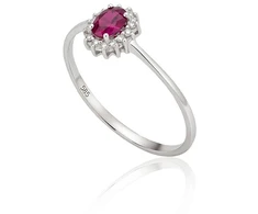 Diamond Sky Jewelry Auksinis žiedas su deimantais ir rubinais „Ferro III“