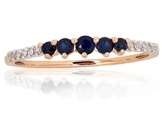 Diamond Sky Jewelry Auksinis žiedas su deimantais ir safyrais „Damaris“