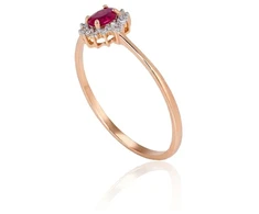 Diamond Sky Jewelry Auksinis žiedas su deimantais ir rubinais „Ferro VII“