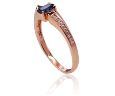 Diamond Sky Jewelry Auksinis žiedas su deimantais ir safyrais „Misa II“