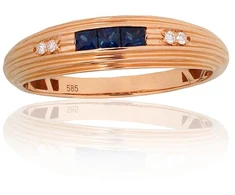 Diamond Sky Jewelry Auksinis žiedas su deimantais ir safyrais „Odette“