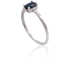Diamond Sky Jewelry Auksinis žiedas su deimantais ir safyrais „Grakštumas IV“