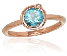 Diamond Sky Jewelry Auksinis žiedas su deimantais ir topazais „Garmiona II“