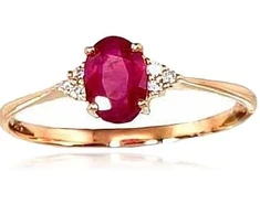 Diamond Sky Jewelry Auksinis žiedas su deimantais ir rubinais „Grakštumas VII“
