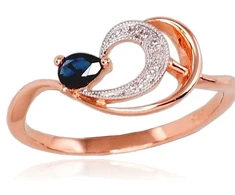 Diamond Sky Jewelry Auksinis žiedas su deimantais ir safyrais „Grotex“