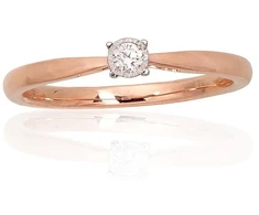 Diamond Sky Jewelry Auksinis žiedas su deimantais „Solitaras IX“