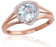 Diamond Sky Jewelry Auksinis žiedas su deimantais ir topazais „Princess IV“