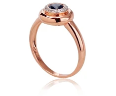 Diamond Sky Jewelry Auksinis žiedas su deimantais ir safyrais „The Light of Sapphire II“