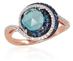 Diamond Sky Jewelry Auksinis žiedas su deimantais, topazais ir safyrais „Constellation II“