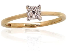 Diamond Sky Jewelry Auksinis žiedas su deimantais „Naujoji Klasika IV“