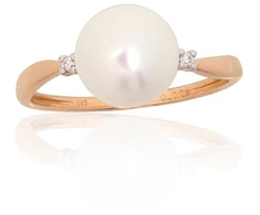 Diamond Sky Jewelry Auksinis žiedas su deimantais ir perlais „Perlo paslaptis“