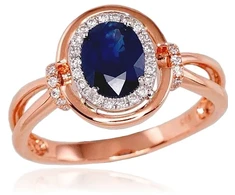 Diamond Sky Jewelry Auksinis žiedas su deimantais ir safyrais „Ferro IX“