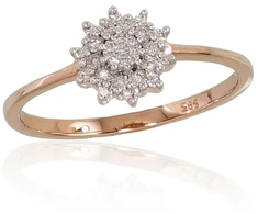 Diamond Sky Jewelry Auksinis žiedas su deimantais „Deimantų Gėlė“