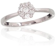 Diamond Sky Jewelry Auksinis žiedas su deimantais „Deimantų Gėlė II“