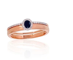 Diamond Sky Jewelry Auksinis žiedas su deimantais ir safyrais „Je t'aime VI“