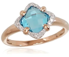 Diamond Sky Jewelry Auksinis žiedas su deimantais ir topazais „Henry III“