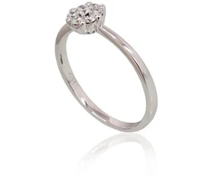 Diamond Sky Jewelry Auksinis žiedas su deimantais „Deimantų Gėlė II“