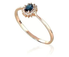 Diamond Sky Jewelry Auksinis žiedas su deimantais ir safyrais „Ferro VI“