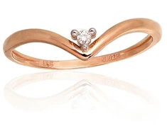 Diamond Sky Jewelry Auksinis žiedas su deimantais „Žuvėdra“