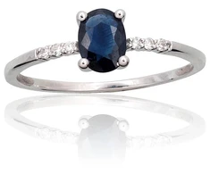 Diamond Sky Jewelry Auksinis žiedas su deimantais ir safyrais „Grakštumas IV“