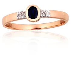 Diamond Sky Jewelry Auksinis žiedas su deimantais ir safyrais „Grakštumas XII“