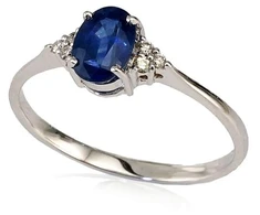 Diamond Sky Jewelry Auksinis žiedas su deimantais ir safyrais „Grakštumas“