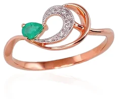 Diamond Sky Jewelry Auksinis žiedas su deimantais ir smaragdais „Grotex III“