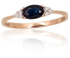 Diamond Sky Jewelry Auksinis žiedas su deimantais ir safyrais „Constance IV“