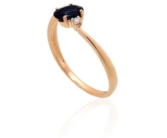Diamond Sky Jewelry Auksinis žiedas su deimantais ir safyrais „Vidurnakčio Žvaigždynas“