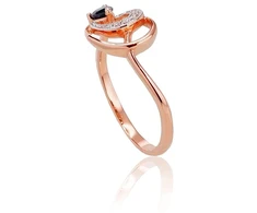 Diamond Sky Jewelry Auksinis žiedas su deimantais ir safyrais „Grotex“